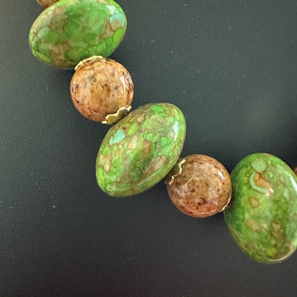 Polished Artisan Stone Green Gaspeite Orka Agate - Picture 3 of 8